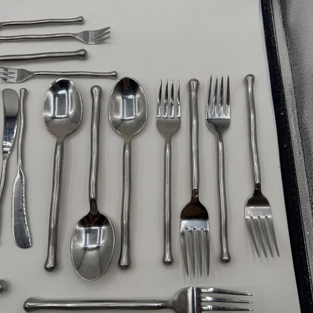 Gourmet Settings Treble Clef 18/10 Stainless Flatware Set 25 Piece Hand Forged